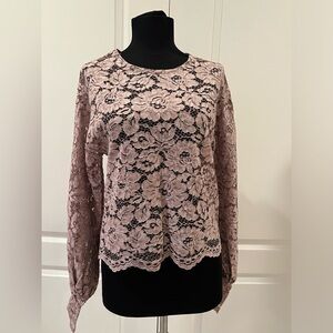 NWT Zara lace inspired top in dusty rose color size S